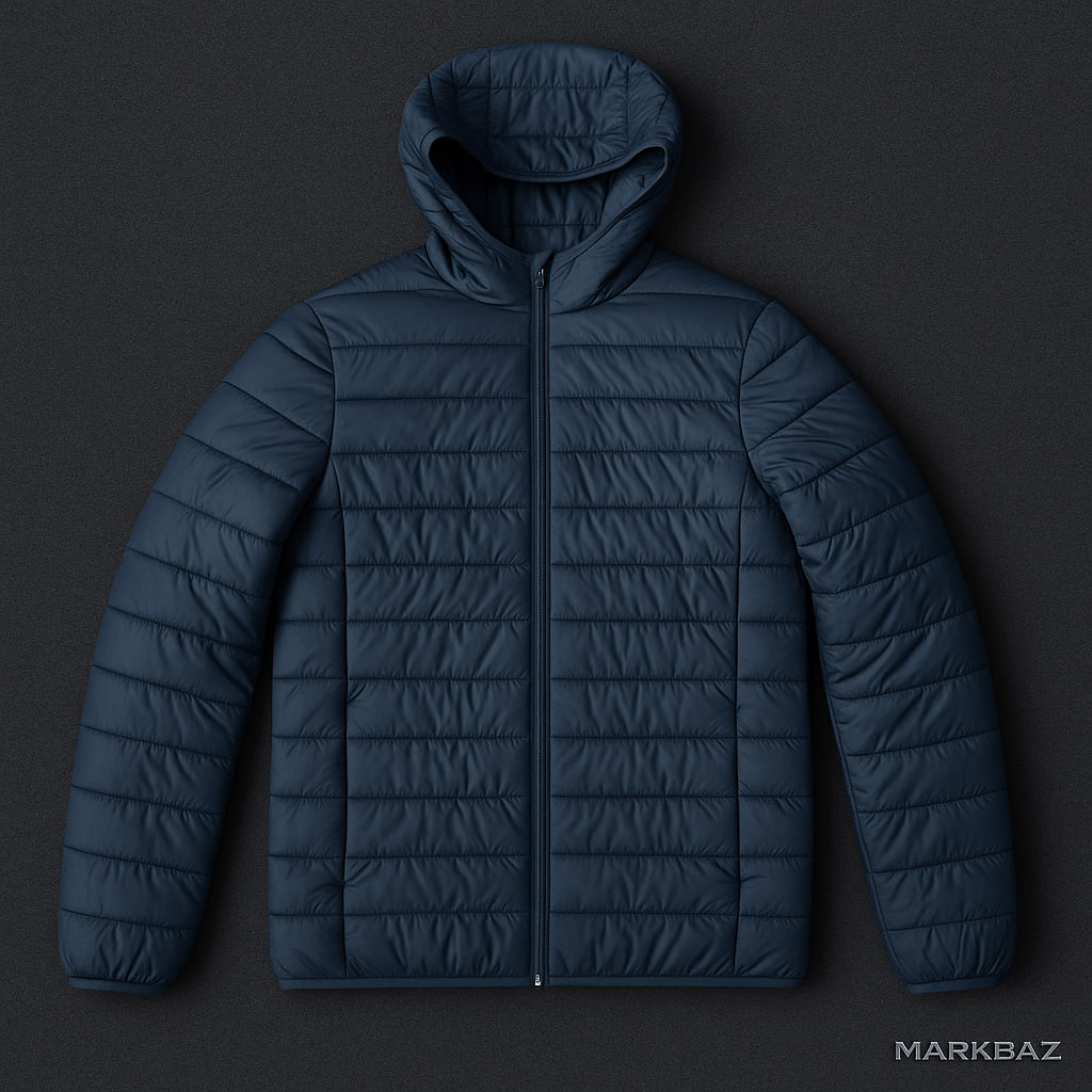 کاپشن پفی فوق‌سبک Primark سرمه‌ای (الیاف مصنوعی) سایز XS